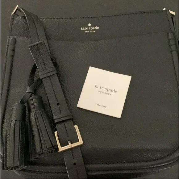 Kate spade black pebble tassel crossbody EUC - Picture 6 of 9